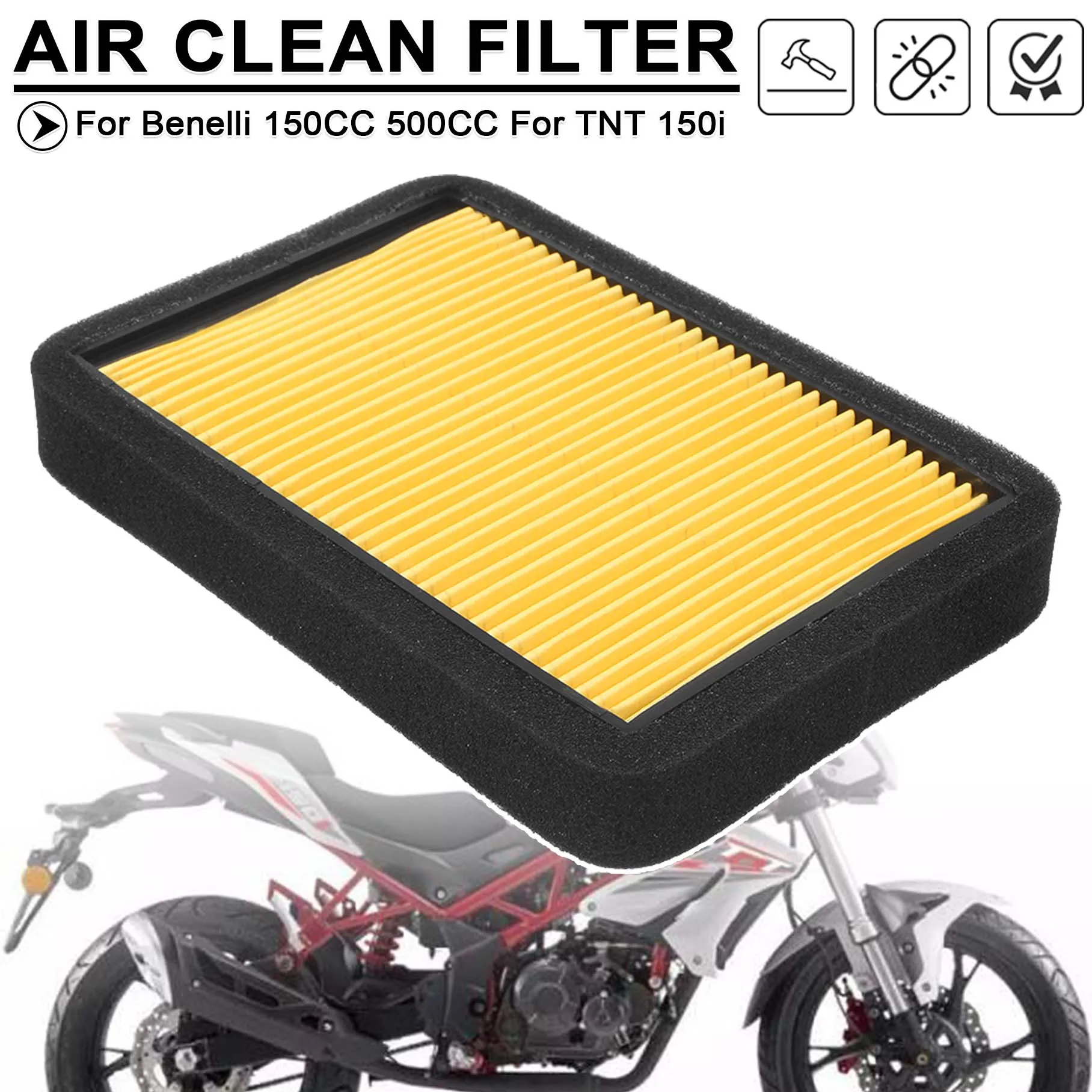 Para Benelli 150CC 500CC 150 500 CC TNT 150i 150 i TNT150i para Leoncino 500 502C motocicletas filtro de aire limpiador filtración de motor