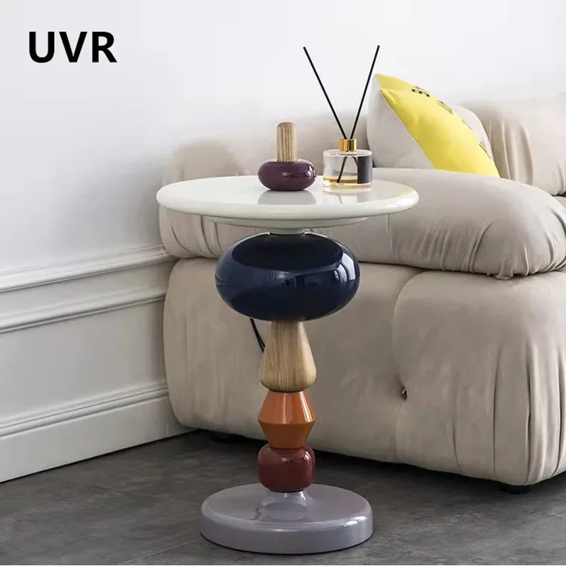 UVR Coffee Table Small Round Table Living Room Sofa Side Corner Table Bedroom Colorful Bedside Table Home Hotel Coffee Table