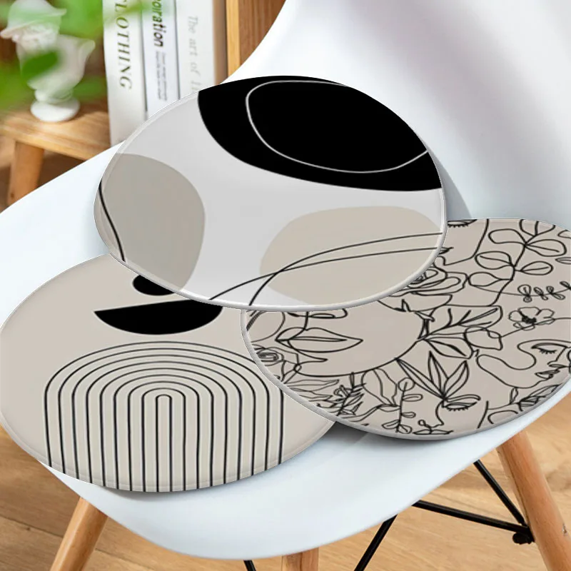 Abstract Bohemian Wall Art Round Seat Pad Household Cushion Soft Plush Chair Mat Winter Office Bar Sofa Decor Tatami