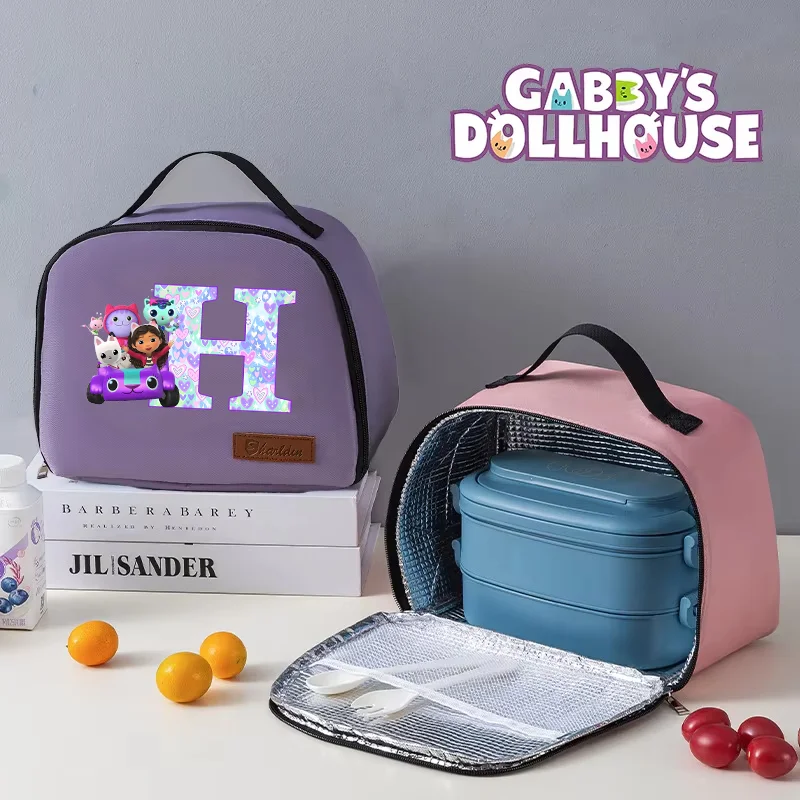 

Новый кукольный домик Габби, сумка для обеда, офисный работник, студенты, большая вместительная изолированная сумка, милые мультяшные милые фиолетовые сумки, подарки