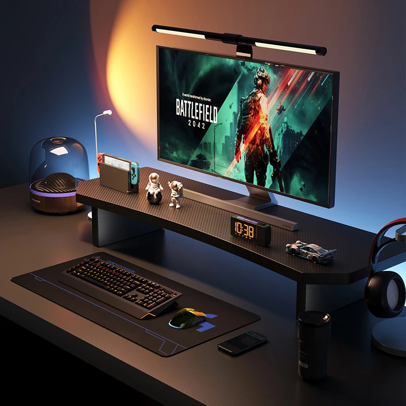 adjustable-computer-monitor-stand-gaming-desk-riser-office-workstation-storage-rack-elevated-screen-base-organizer