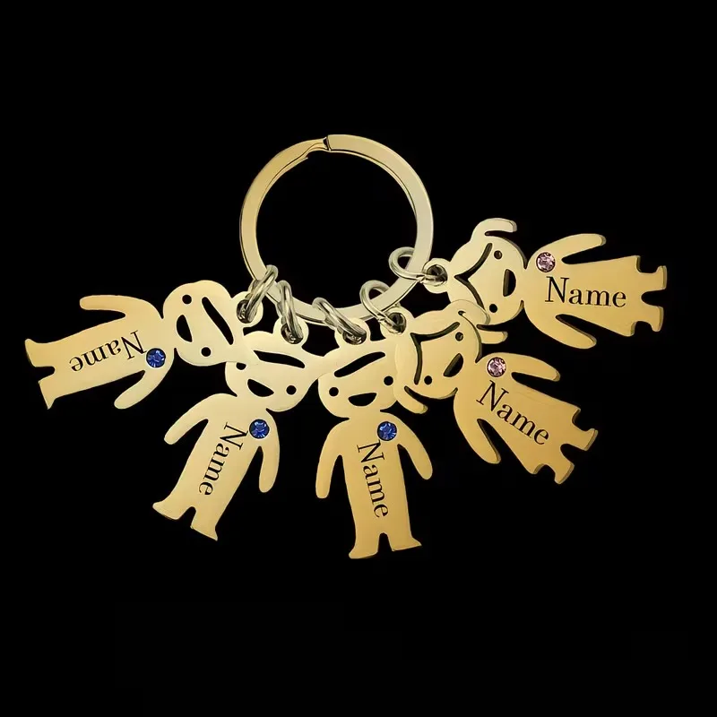 Personalized Birthstone Keychain, Customizable Gift