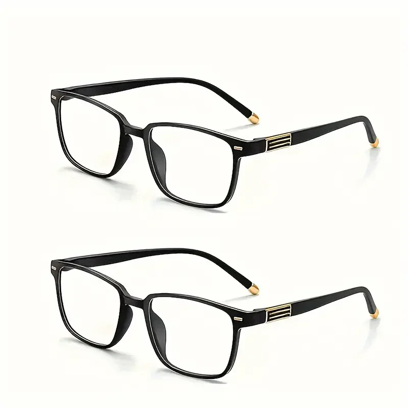 2 Stück klassische quadratische, blaues Licht blockierende Lesebrille, bequeme und stilvolle Presbyopie-Brille für Männer und Frauen – Detail 1