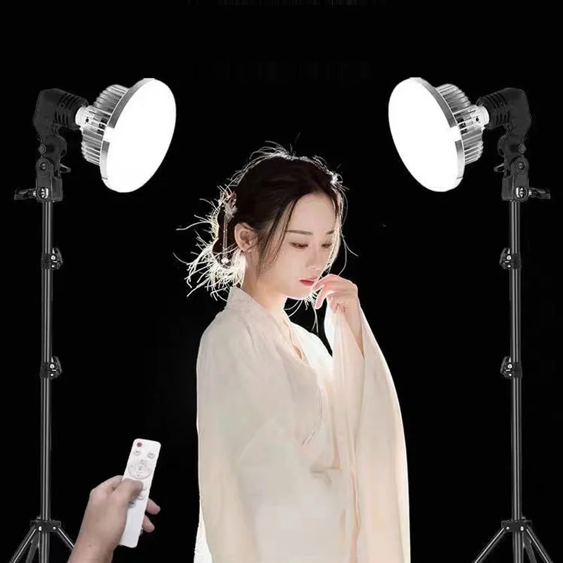 HoneyFly Mushroom Photographic LED Bulbs AC165-265V 85W 150W Stepless Dimmable Colors Change With Remote Control Studio Lamp