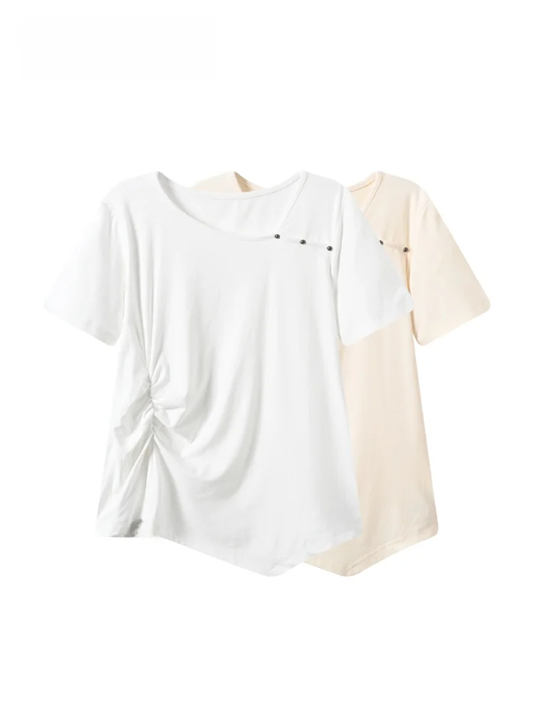 

plus Size Short Sleeve T-Shirt Women's Summer New Style Cara CLUB Big Size Casual Fashion Korean Style Regular Fit Polyester ...