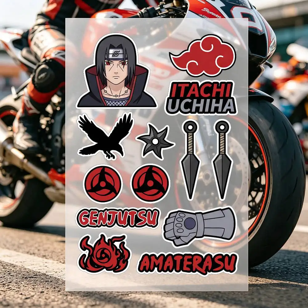 Anime N-Naruto Characters Uchiha Itachi Motorcycle Stickers Are Reflective Durable Easy To Peel And Highly Decorative