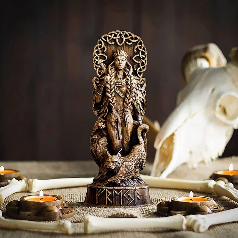 Hero statues imitation wood carving resin ornaments resin crafts myth ornaments Thor gods decoration