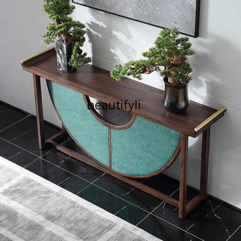 

1184Modern new Chinese ebony all solid wood xuangtai light luxury locker foyer cabinet