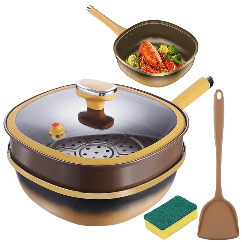 

Stay-Cool Handle Design, Titanium Non-Stick Pot with Lid for Stress-free Cooking