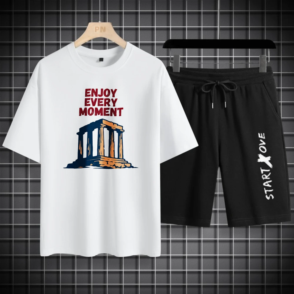 

Мужские футболки, комплекты, модные шорты с коротким рукавом, мужские часы, летняя мужская одежда, футбольный полиэстер, дышащий