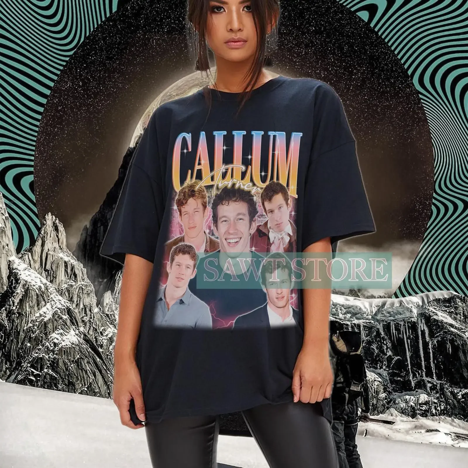 Vintage 90s Callum Turner Bootleg T Shirt Retro Casual  for Fans  vintage Washed Versatile fashion designer clothes