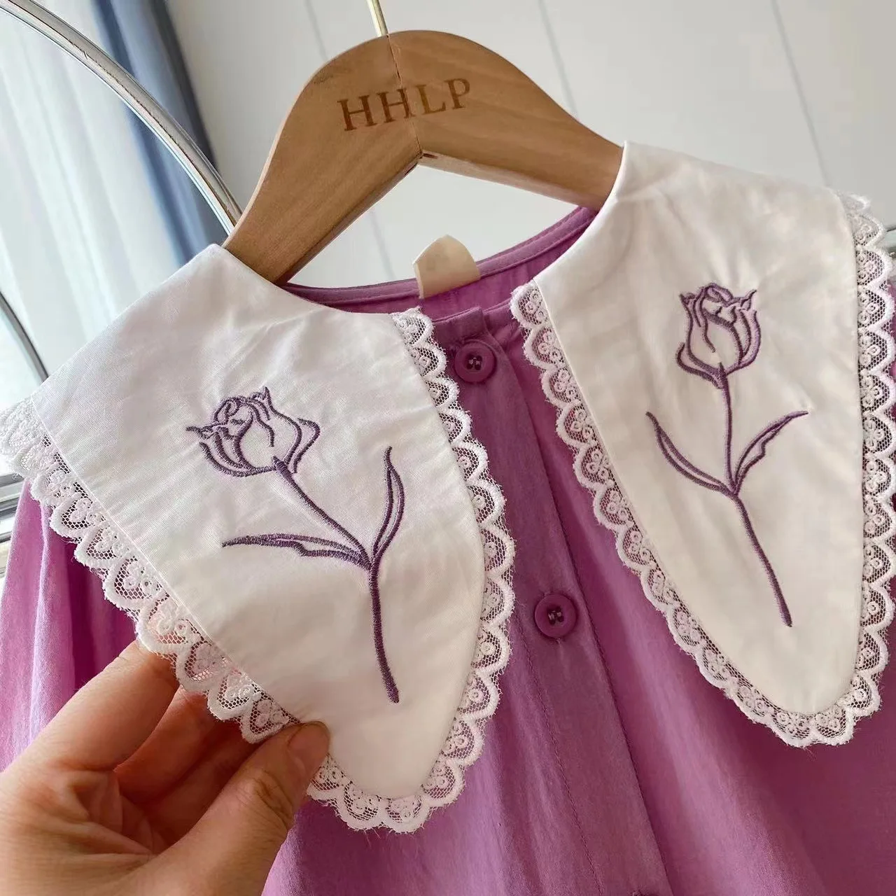 Vestido informal de lino y algodón para niñas, ropa Rosa Coreana de princesa con cuello vuelto, novedad de verano, 2023