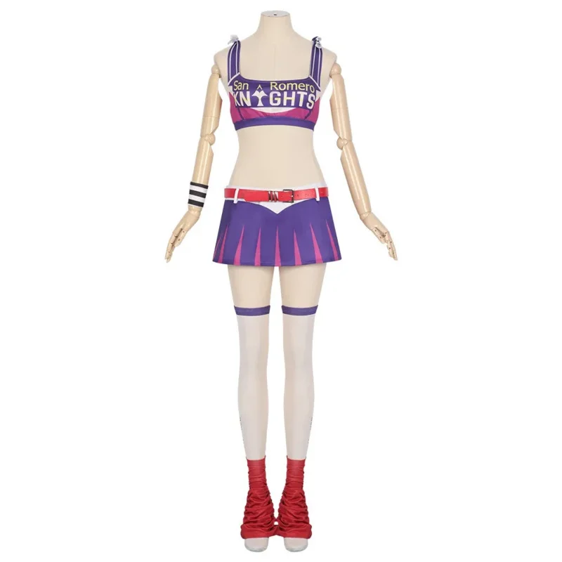 

qq 123Game Lollipop Chainsaw Juliet Starling Cosplay Costume Women Tops Skirt Accessories Full Set Female Role Play Uniform Hall