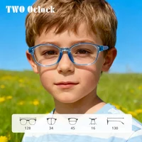 TR90 gafas flexibles para niños, almohadilla nasal de silicona, montura de gafas de moda para niños, lentes transparentes para miopía óptica, sin marco de dioptrías para niño 45