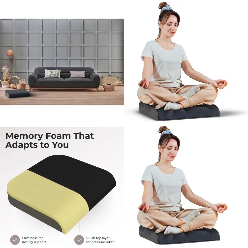 

Стильная бархатная подушка для сиденья XL с пеной с эффектом памяти для офиса и пола, поддержка Coccyx, ручка для переноски в комплекте