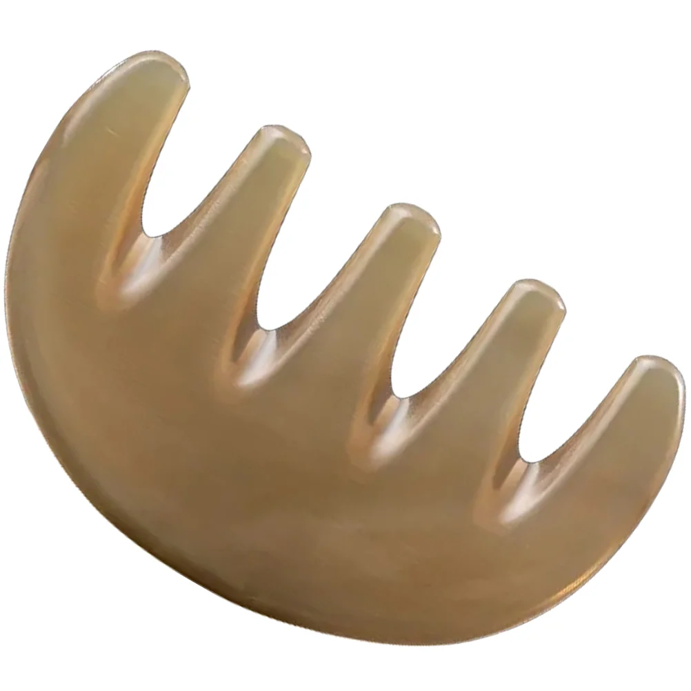 Five-tooth Massage Comb Scraper Scalp Wide Hair Body Acupoint Horn Waste Horns Caring Massager Large Gua Sha Scraping Tool