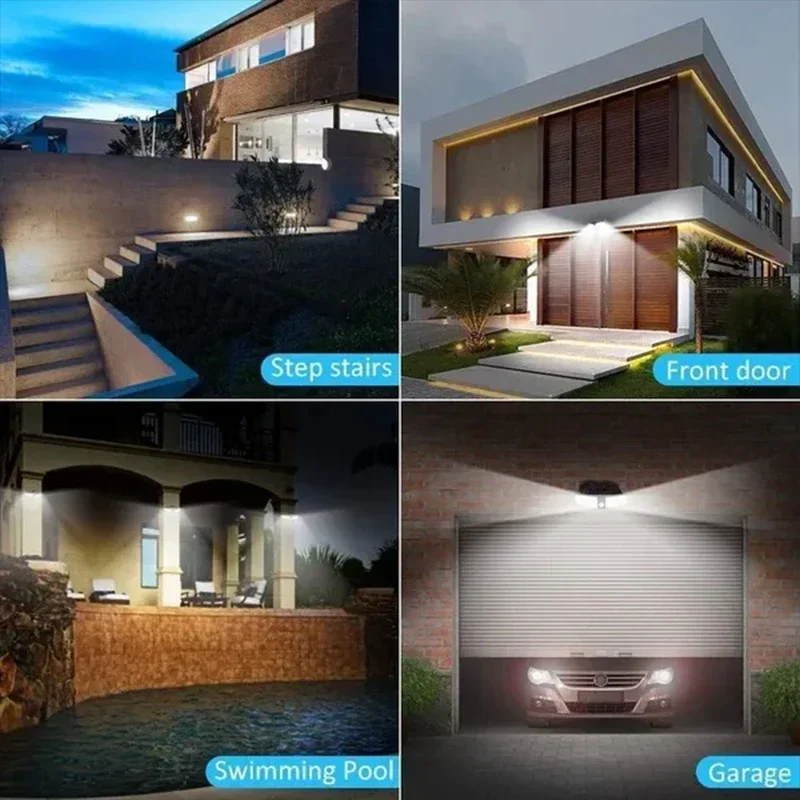 Powerful 4 LED Solar Security Lights Outdoor Decor Sensor Motion 3 Modes Street Waterproof Lamp Wall Night Work Light for Garden