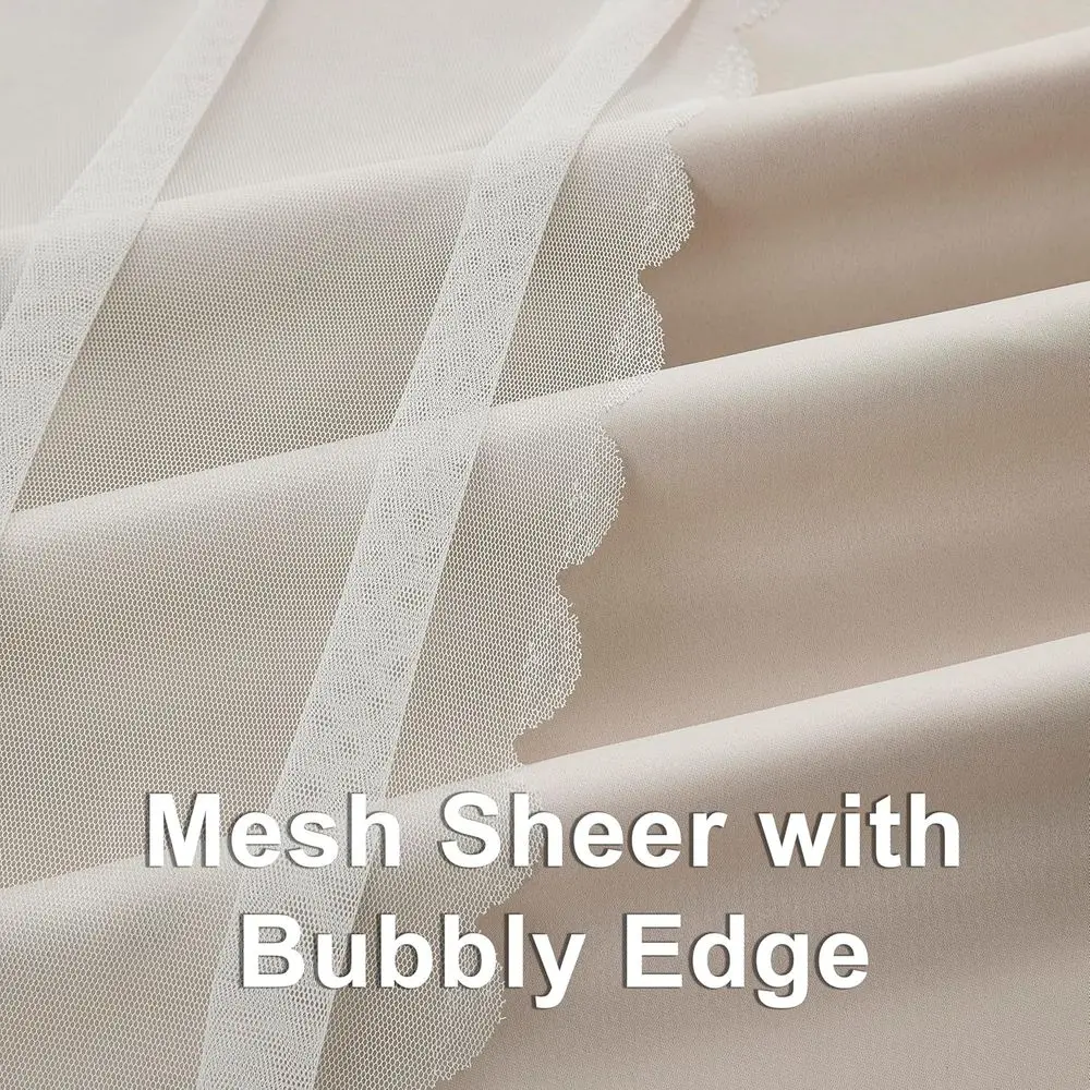 단열 베이지 커튼 63x54 쉬어 오버레이 포함, 믹스 앤 매치, 거실용 그로멧 탑