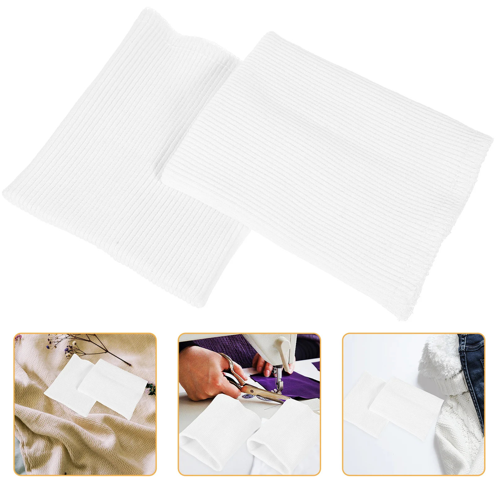 1 زوج مطاطا محبوك كم الكفة القماش طوق الملابس والاكسسوارات Diy بها بنفسك الخياطة شقة تمتد مضلع الزخارف الحرفية النسيج