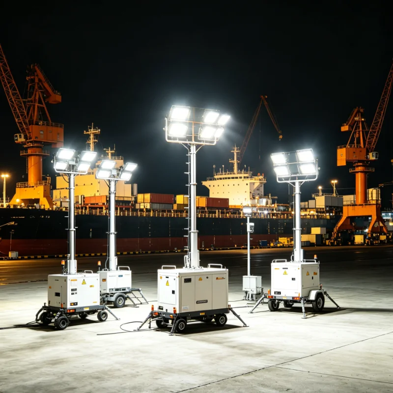 Customized Outdoor Light Tower Heavy Duty Frame 4x1000W LED 360 Rotation For Emergency Response Work