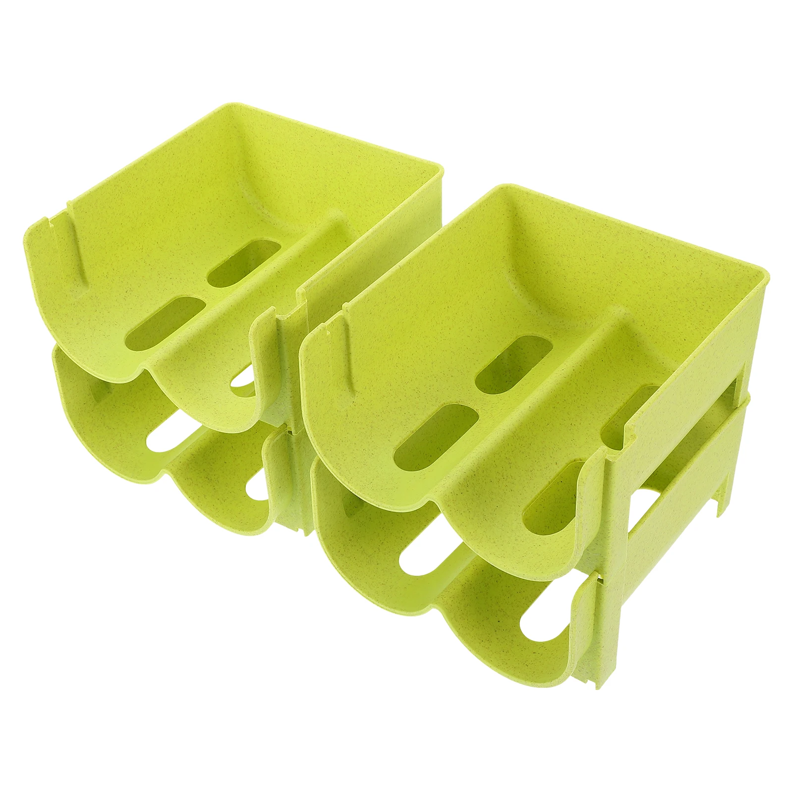

4 Pcs Stackable Drawer Organizer Bottle Holder Soda Can Rack Storage Thick Smooth Space Saving Pantry Fridge Green