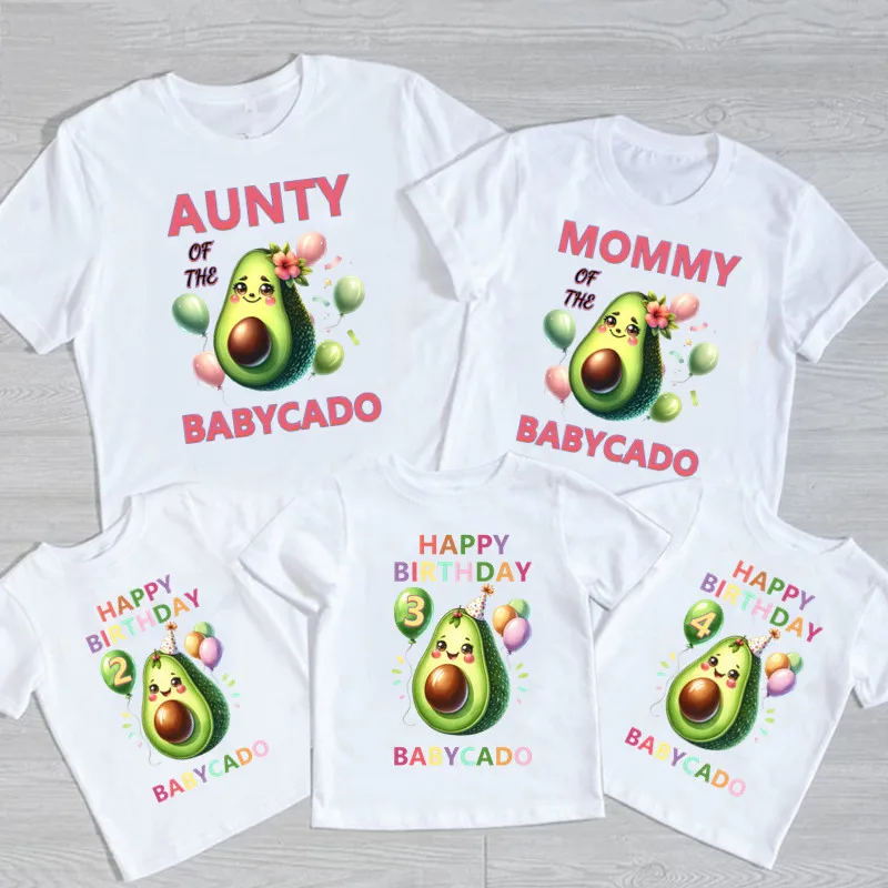 

Cute Avocado Theme Family T-shirt Casual Funny Children's T-shirt Grandpa Grandma Dad Mom Friend Brother sisters Name T-shirt