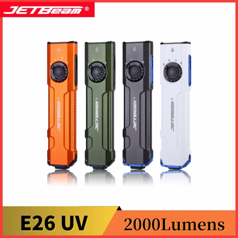 

JETbeam E26 UV 2000Lumens EDC Flashlight USB-C Rechargeable Wih Green Laser Tactical Light