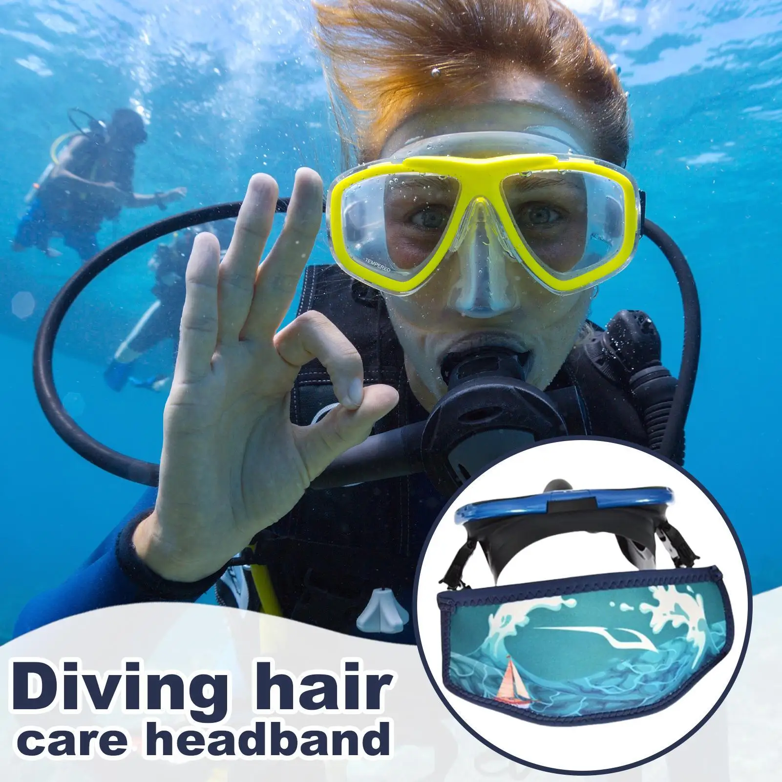 

Маска для подводного плавания, чехол из неопрена, многоразовая защитная пленка для волос для мужчин и женщин, фридайвинг, бассейн, подводное плавание под водой