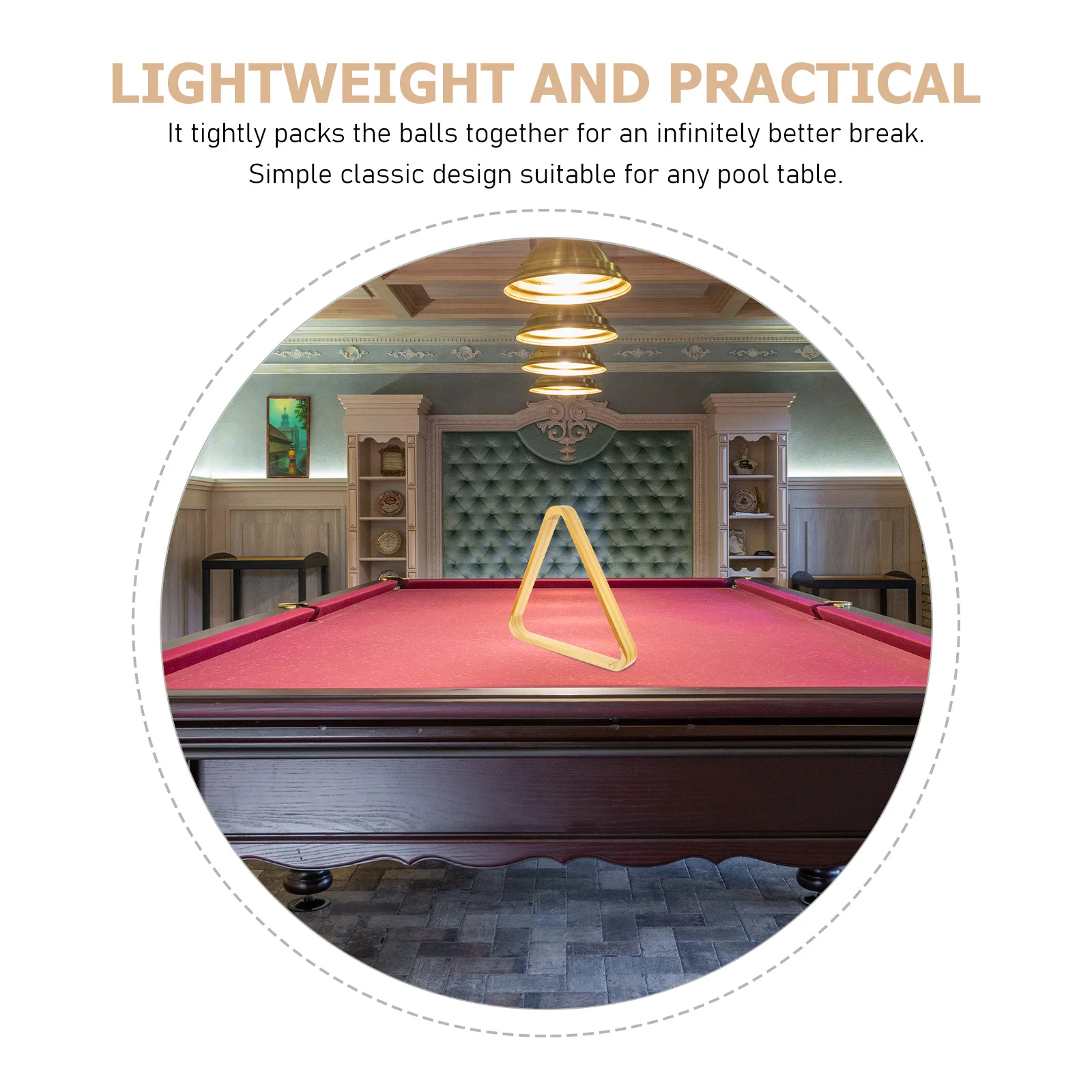 

Billiard Rack Triangle Frame Abs Premium Material Durable Stable Design Tight Ball Alignment For Pool Table Room Pub Tournament