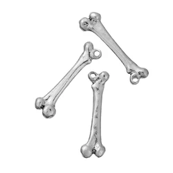 Zinc Based Alloy 3D Pendants Anatomical Human Femur Bone Antique Silver Color 32mm(1 2/8