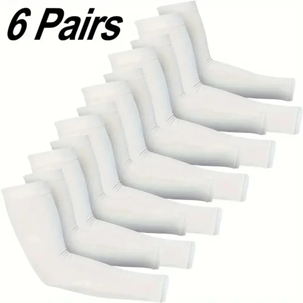 6 Paar UV-Sonnenschutz-Armstulpen – Unisex kühlende, kompressionsfähige, atmungsaktive Ärmel für Outdoor-Sportarten – Detail 3