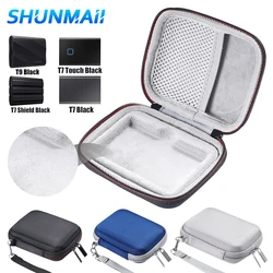 Hard Carrying Case with Mesh Bag&Hand Strap EVA Hard Drive Case External Hard Drive Bag for Samsung T7 Shield/T9 4TB/2TB/1TB SSD