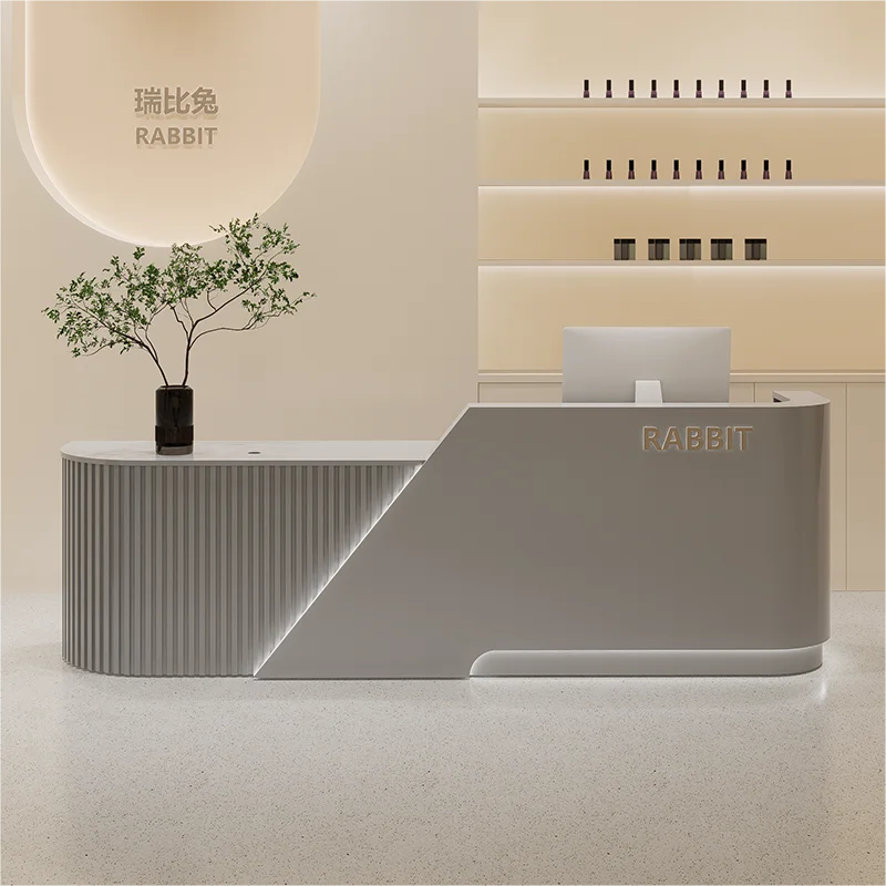 Stylish Executive Reception Desk Storage Compartments for Business Office Front Lobby Furniture Modern Hotel Reception Counter