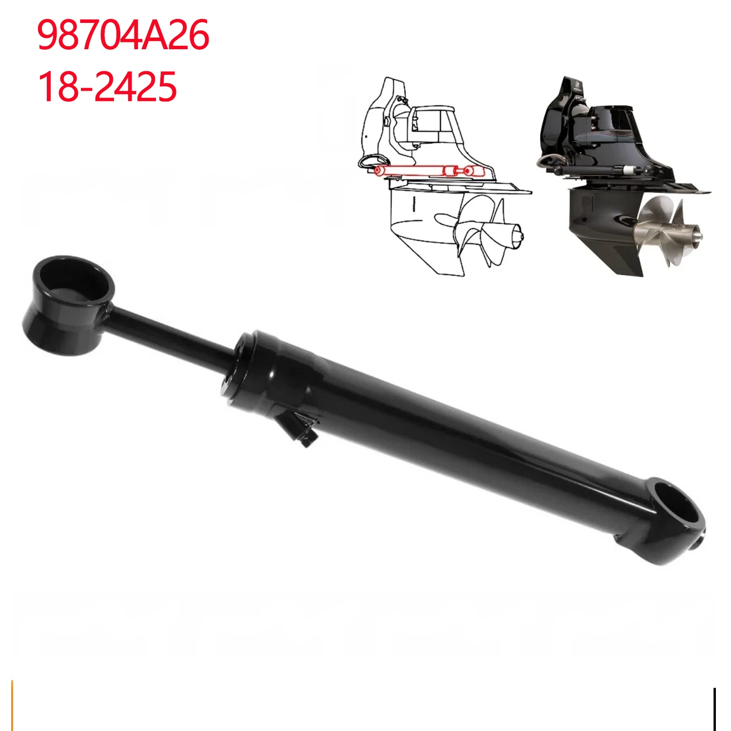 

98704A26,18-2425 Boat Stbd Trim Ram Cylinder, Power Trim Replacement for all Mercruiser Bravo I,II, and III