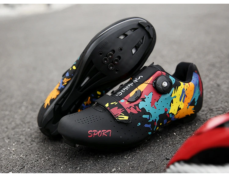 2023 MTB-Radschuhe Herren Mountainbike-Schuhe Rennrad-Straßenfahrrad-Flachschuh-Sneaker mit Klettverschluss Damen Dirt-Speed-Routen-Fahrradschuhe SPD – Detail 17