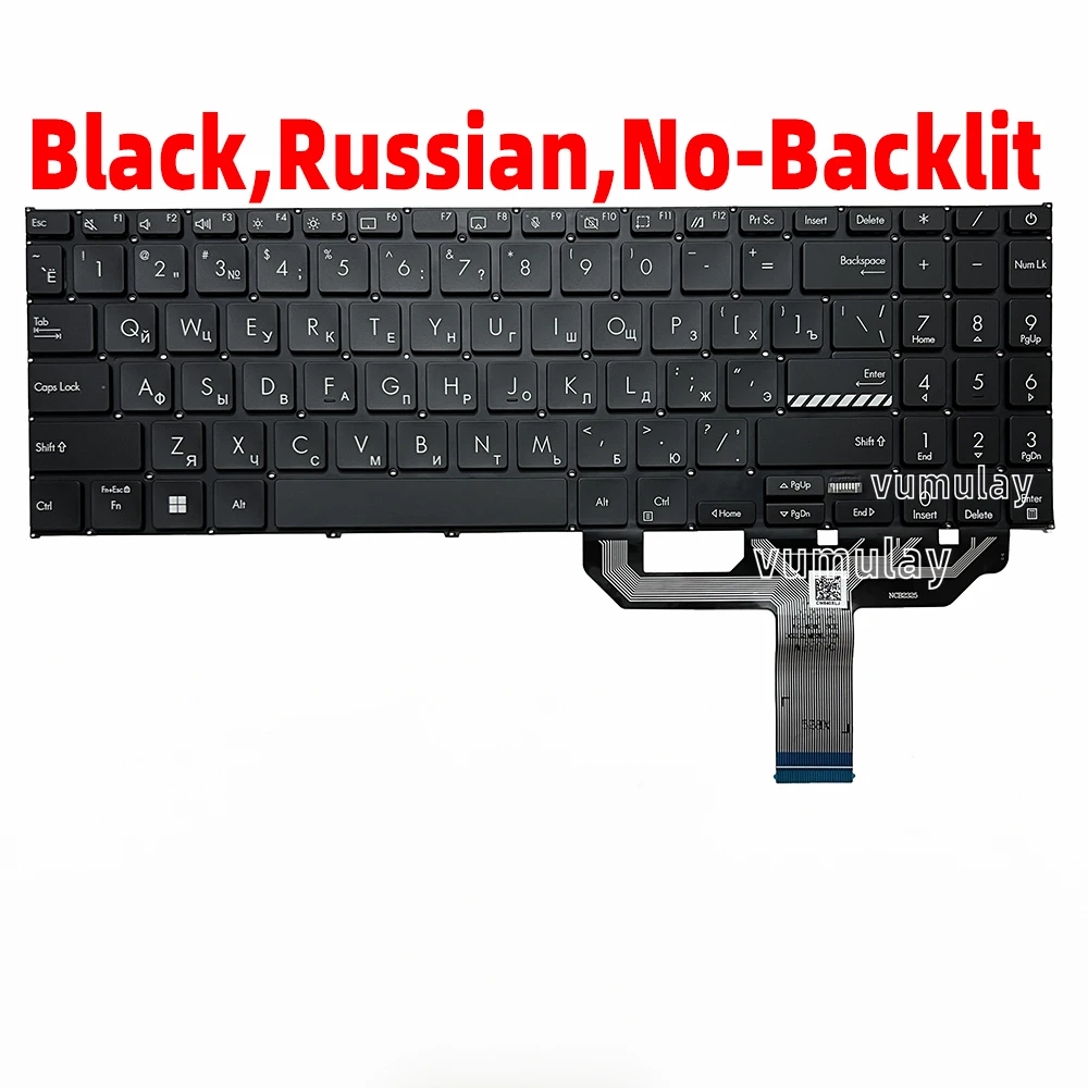 US/ロシア語バックライトキーボード ASUS Vivobook X1504 X1504ZA