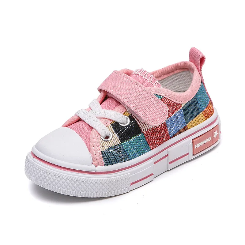 Children's Casual Shoes Toddlers Kids Canvas Sneakers for Boys Girls Fashion Classic Checkered Soft Rubber Sole Spring Autumn