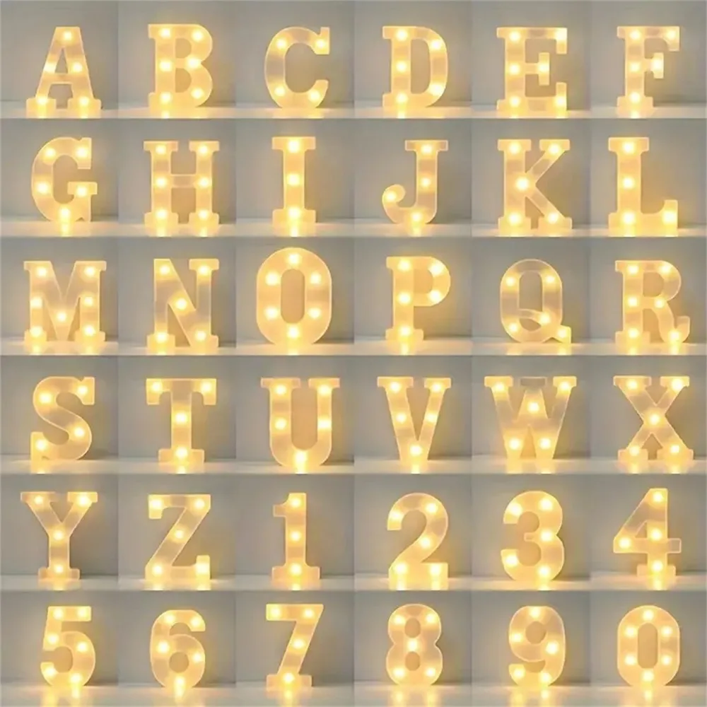 16CM LED Letter Lights,Battery Powered Alphabet Lamps For Bedroom,Birthday Party,Dining Table Decoration,Home Hanging Decor