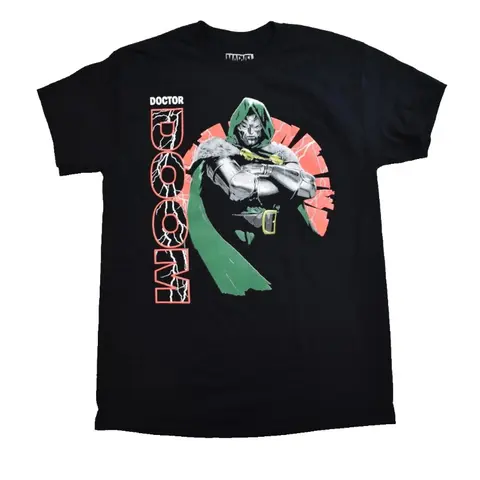Marvel Genuine New Fashion Dr. Doom Comic Villain Graphic Graphic Print Men's and Women's Short Sleeve Loose Casual T-Shirts