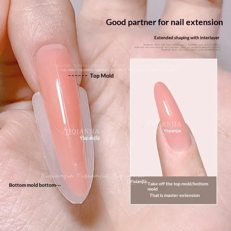 

[HBA]240pcs Dual Nail Forms with 15 Sizes Coffin Nail Mold for Gel Extension Perfect for Salon Manicure Home DIY