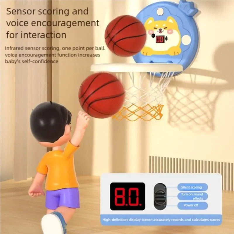 Canestro da basket per bambini altezza regolabile per giochi intrattenimento chiuso con sistemi incoraggiamento e