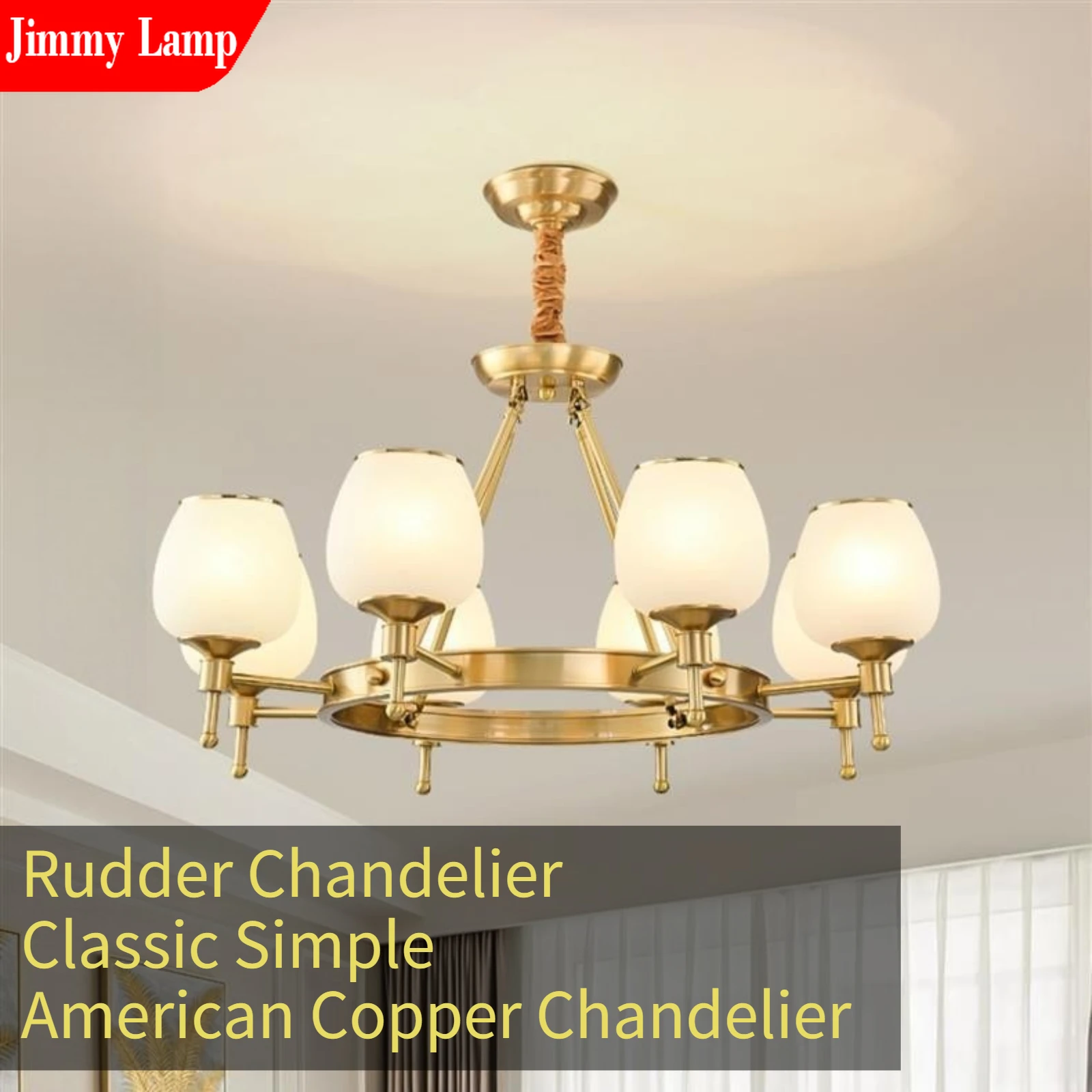 Modern American Classic LED Luxury Pendant Light Living Room Boat Rudder Light Style Bedroom Master Ceiling Lighting Decoration