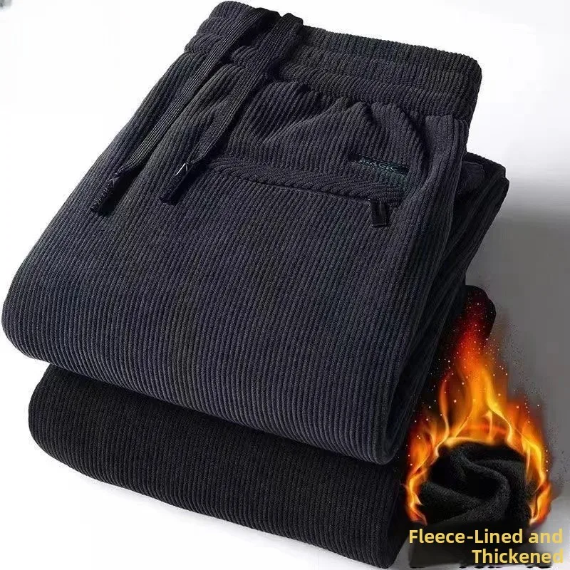 

Мужские повседневные вельветовые брюки Thiened Fce, прямые брюки, модные зимние модные длинные брюки большого размера для молодежи и отдыха