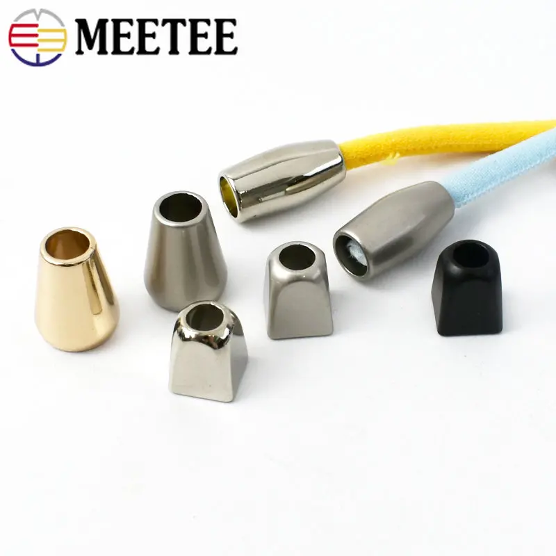 Meetee 20/50pcs Metal Stopper Jacket Drawstring Button Hat Cord Lock Bell Elastic Rope End Buckle DIY Garment Stoppers Buttons