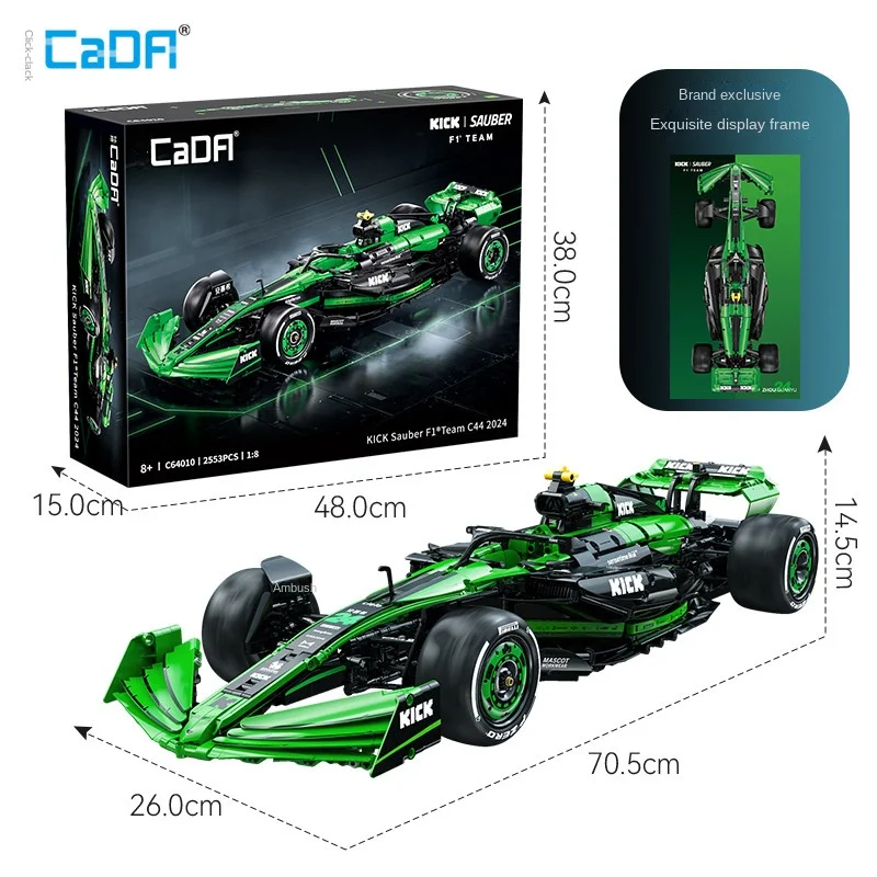 Cada Sauber F1 Team C44 Formula-1 Racing Car Building Blocks Set - Number 24 Sports Car City KICK Bricks Toy Gift for Fans view 6