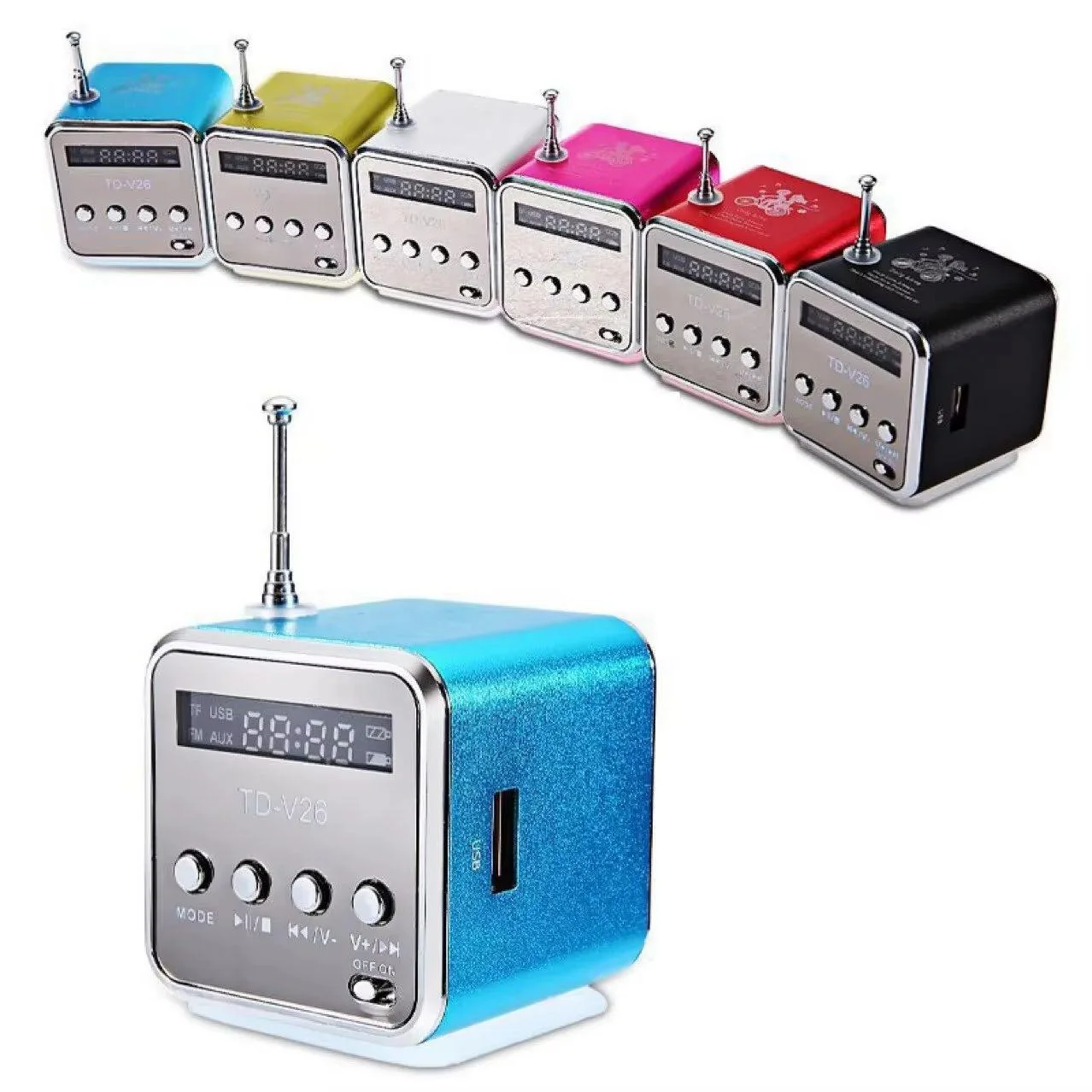 FM portable mini Bluetooth speaker with screen microphone MP3 player speaker card image 4