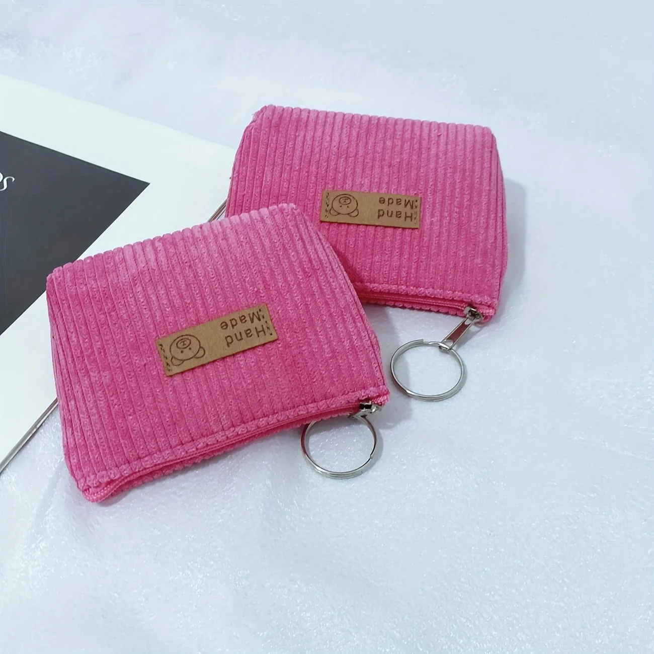 4.9 /5 2pcs Minimalist Corduroy Women's Coin Purse Set