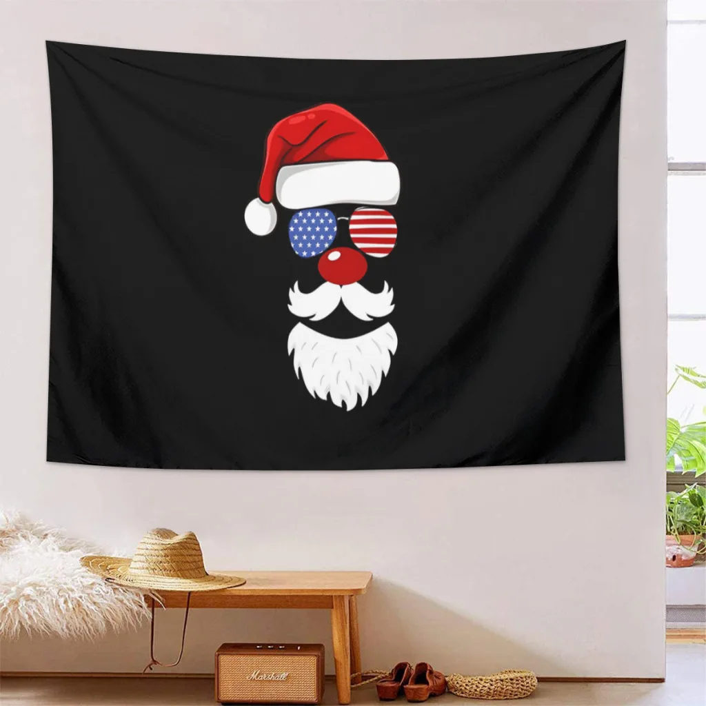 Merry Freakin Christmas Santa Tapestry Cartoon Wall Hanging for Bedroom Tapestries Poster Blanket College Dorm Home Decoration