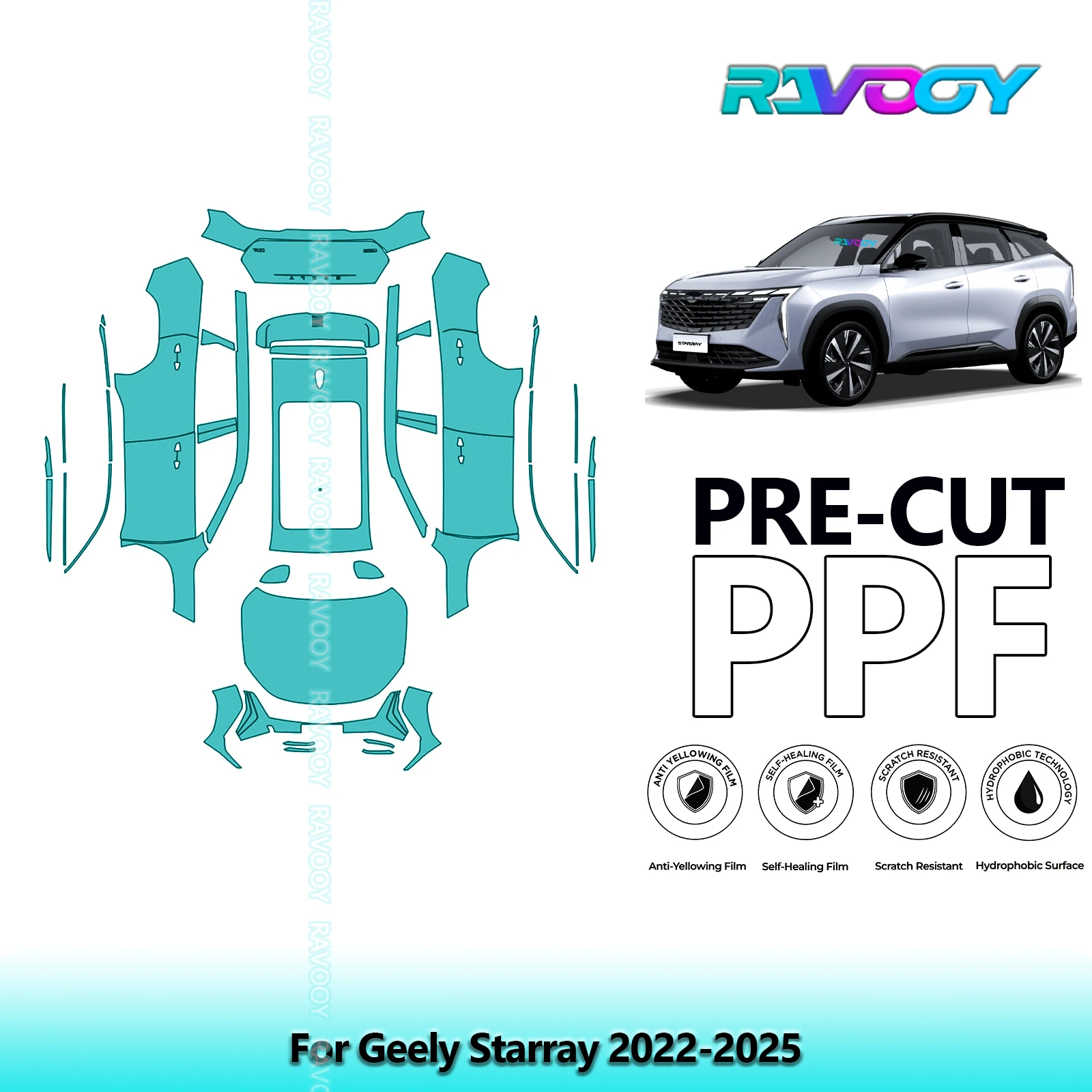 

Full Vehicle Clear Bra Precut PPF Paint Protection Film For Geely Starray 2022-2025