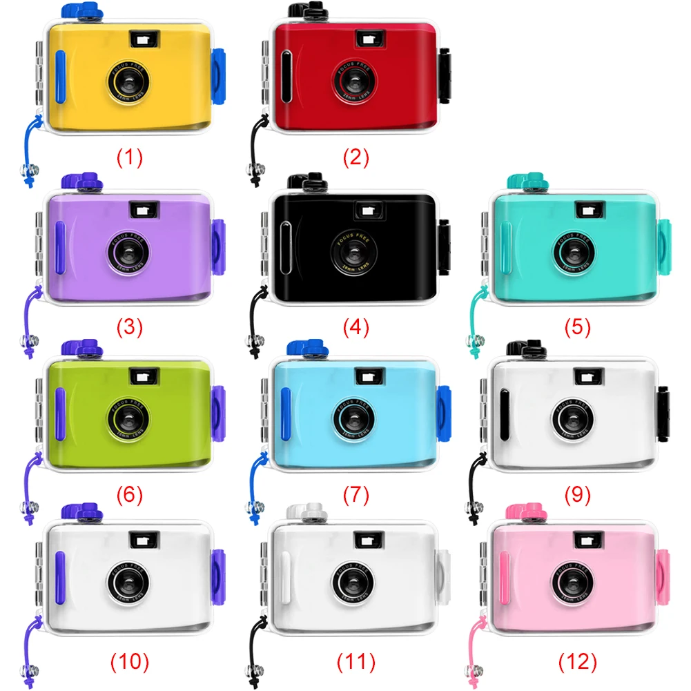 Fotocamera a pellicola riutilizzabile retrò da 35 mm Fotocamera a pellicola ricaricabile impermeabile senza pellicola Fotocamera per bambini per riprese